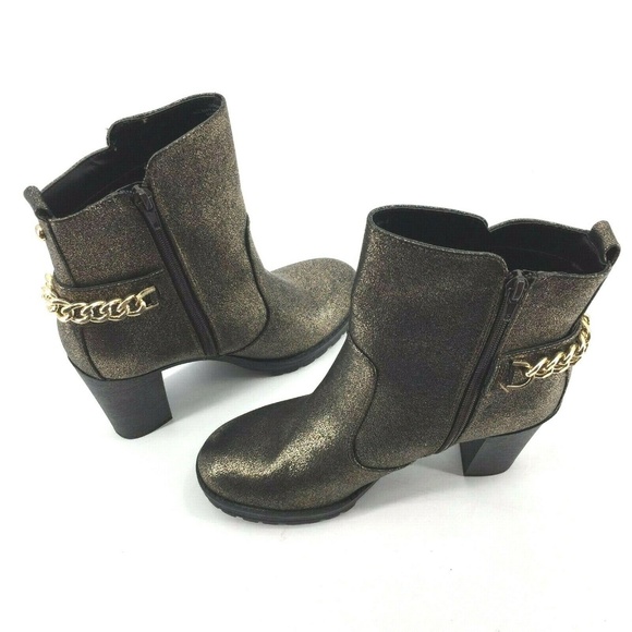 G by Guess Greedy Moto Boot Bootie Sz 9M Gold - Picture 4 of 8